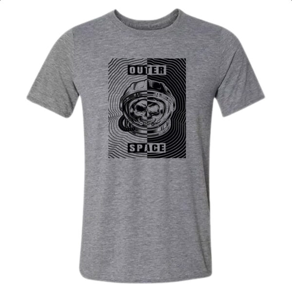 Camiseta Cinza Caveira Atronauta Outer Space