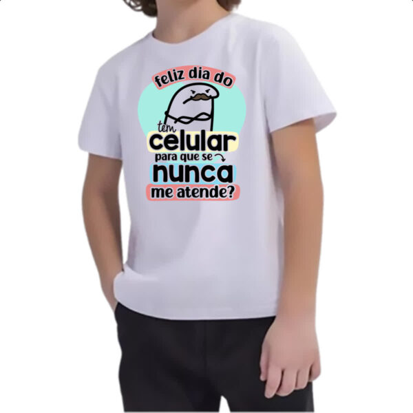 Camiseta Infanto Juvenil Dia dos Pais Flork Celular - Imagem 2