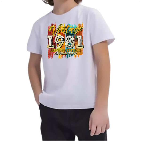 Camiseta Infanto Juvenil Vintage 1981 Limited Edition - Imagem 2