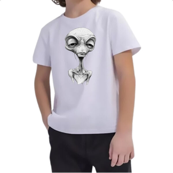 Camiseta Infanto Juvenil Alien Grafite Arte - Imagem 2