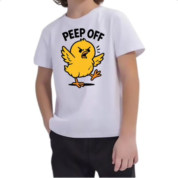 Camiseta Infanto Juvenil Pintinho Amarelo Peep Off - Imagem 2