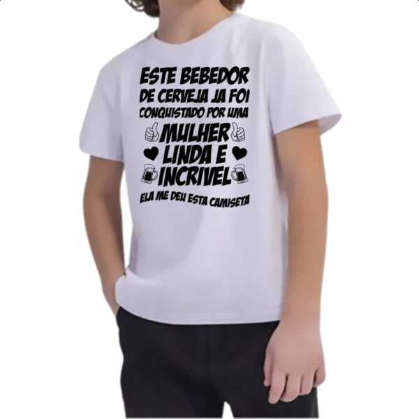 Camiseta Infanto Juvenil Bebedor de cerveja conquistado - Imagem 2