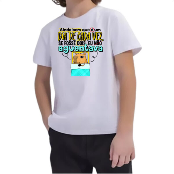 Camiseta Infanto Juvenil Capivara Dia de cada vez - Imagem 2