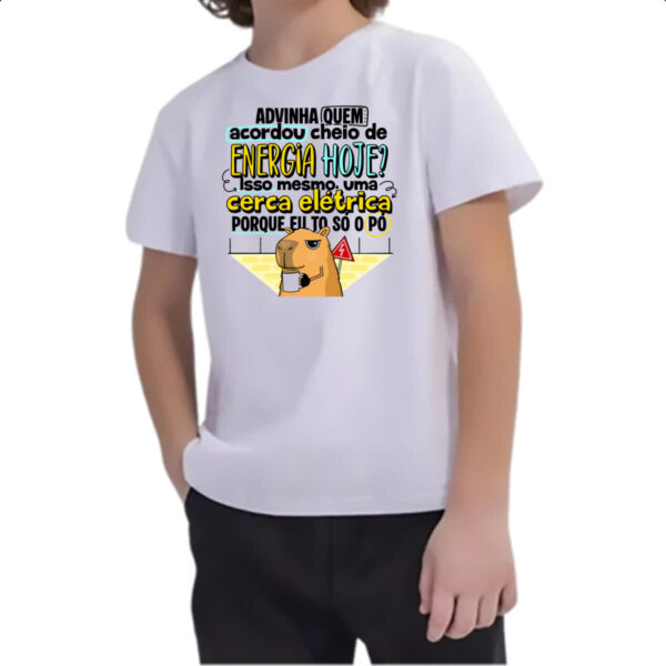 Camiseta Infanto Juvenil Capivara Energia hoje - Imagem 2