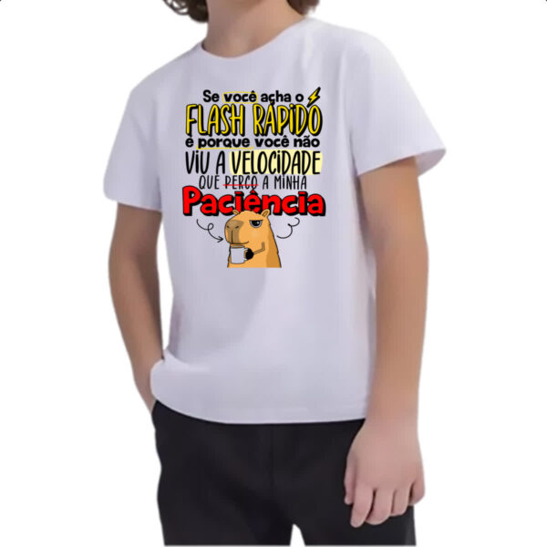 Camiseta Infanto Juvenil Capivara Flash Rapido - Imagem 2