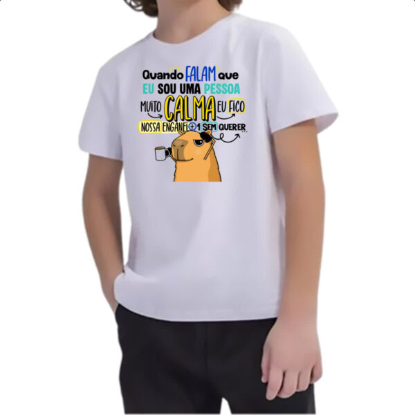 Camiseta Infanto Juvenil Capivara Muito calma - Imagem 2