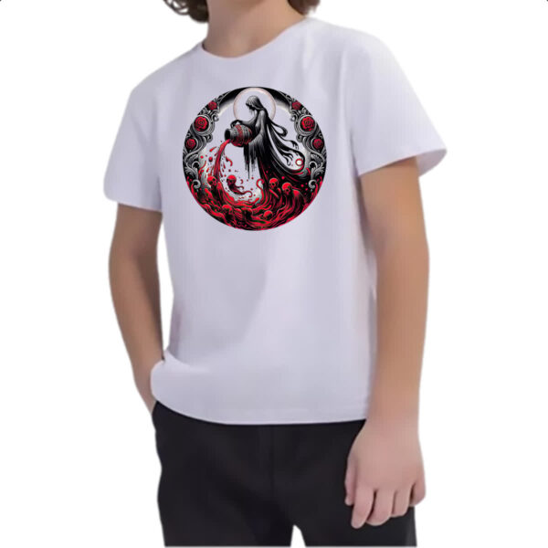 Camiseta Infanto Juvenil Signo Gotico de Aquario - Imagem 2