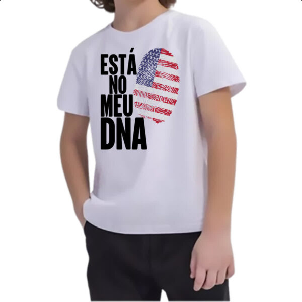 Camiseta Infanto Juvenil Esta no meu DNA EUA - Imagem 2