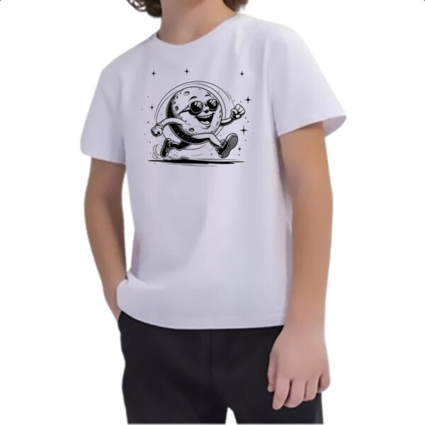 Camiseta Infanto Juvenil Lua fazendo cooper - Imagem 2