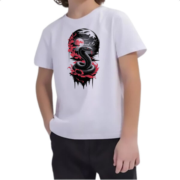 Camiseta Infanto Juvenil Mamba Negra Red Moon - Imagem 2