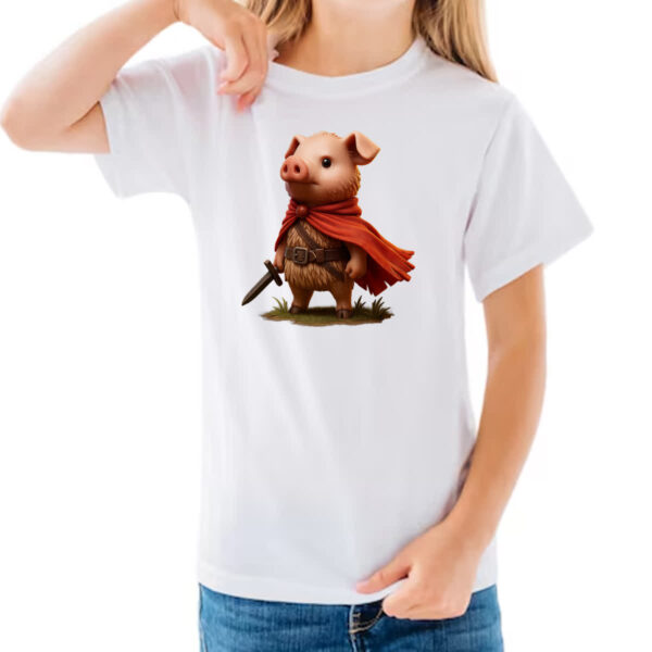 Camiseta Infanto Juvenil Porco mosqueteiro - Imagem 3