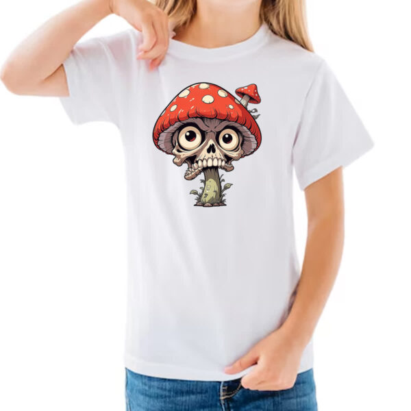 Camiseta Infanto Juvenil Cogumelo Caveira - Imagem 3