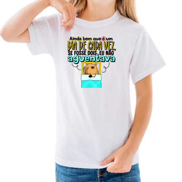 Camiseta Infanto Juvenil Capivara Dia de cada vez - Imagem 3