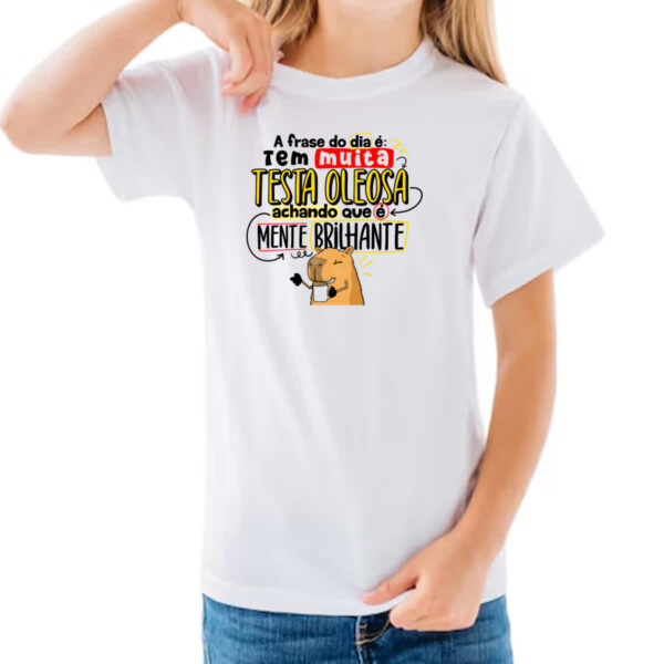 Camiseta Infanto Juvenil Capivara Testa oleosa - Imagem 3