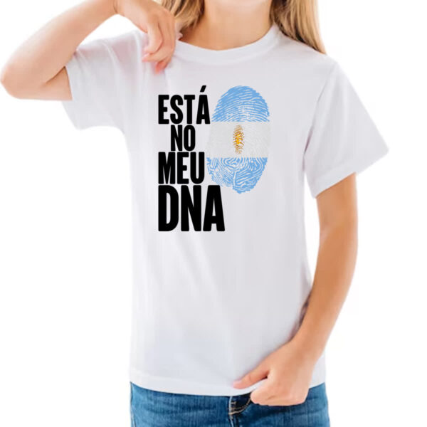 Camiseta Infanto Juvenil Esta no meu DNA Argentina - Imagem 3