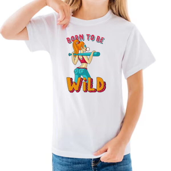 Camiseta Infanto Juvenil Girl Born to be wild - Imagem 3