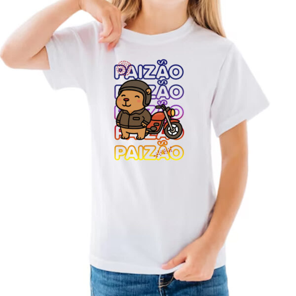 Camiseta Infanto Juvenil Capivara Paizao Motoqueiro - Imagem 3