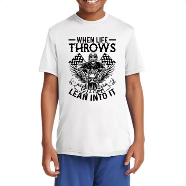 Camiseta Infanto Juvenil Motorcycle when life throws - Imagem 4