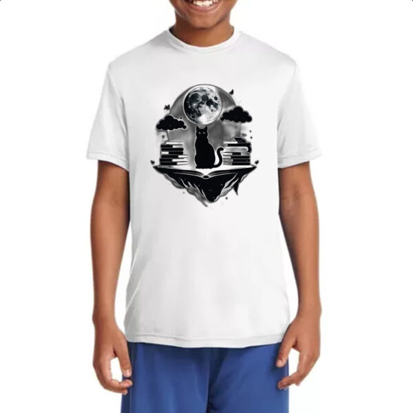 Camiseta Infanto Juvenil Gatro Preto do conhecimento - Imagem 4