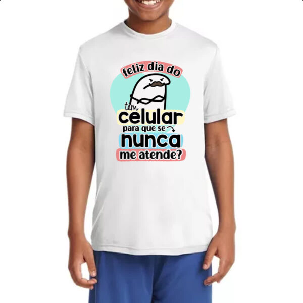 Camiseta Infanto Juvenil Dia dos Pais Flork Celular - Imagem 4