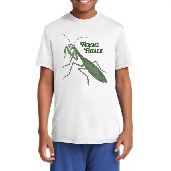 Camiseta Infanto Juvenil Louva Deus Femme Fatale - Imagem 4