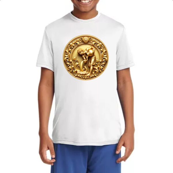 Camiseta Infanto Juvenil Signo de Aquario moeda de ouro - Imagem 4