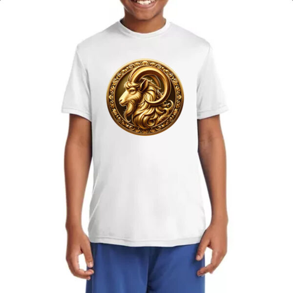 Camiseta Infanto Juvenil Signo de Capricornio moeda de ouro - Imagem 4