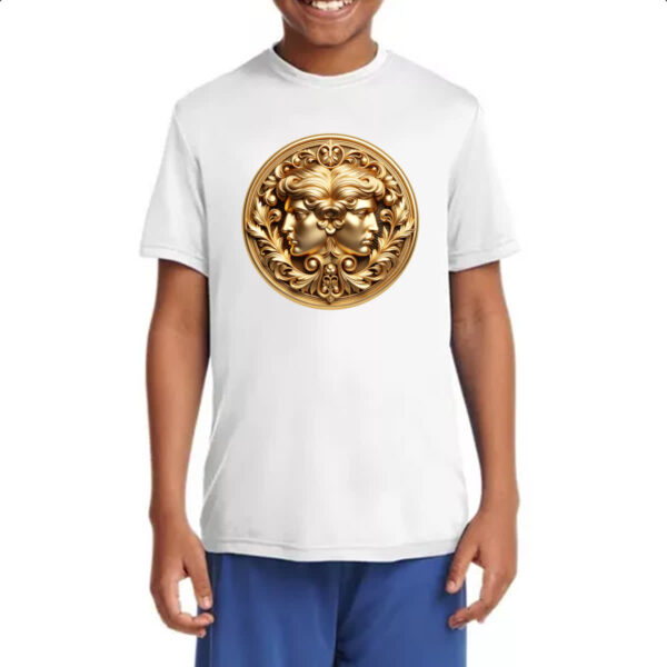 Camiseta Infanto Juvenil Signo de Gemeos moeda de ouro - Imagem 4
