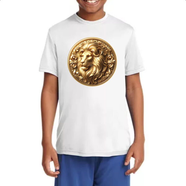 Camiseta Infanto Juvenil Signo de Leao moeda de ouro - Imagem 4