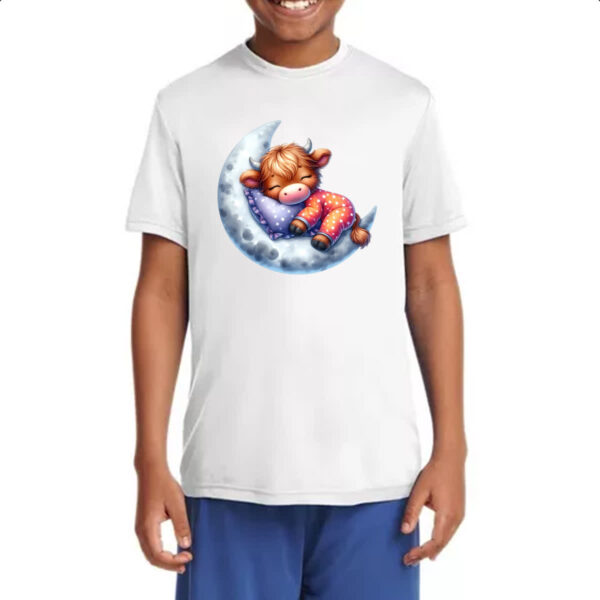Camiseta Infanto Juvenil Cute Bufalo dormindo na Lua - Imagem 4