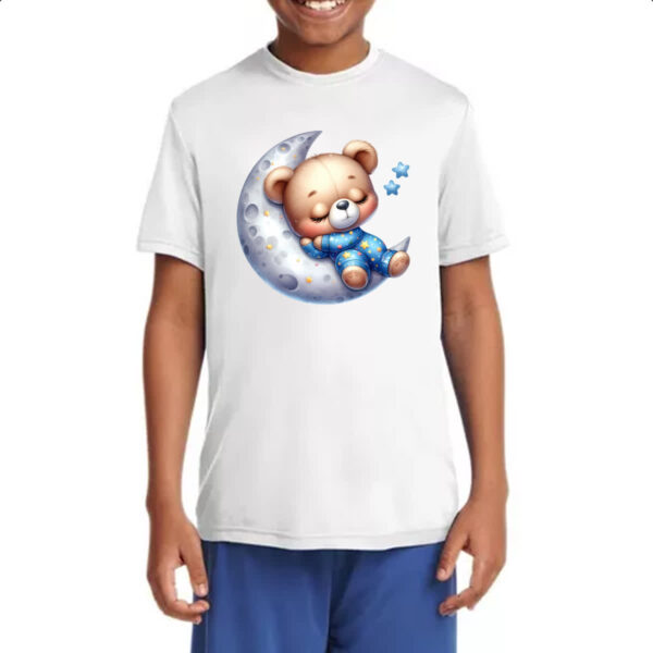 Camiseta Infanto Juvenil Cute Urso dormindo na Lua - Imagem 4