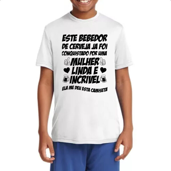 Camiseta Infanto Juvenil Bebedor de cerveja conquistado - Imagem 4