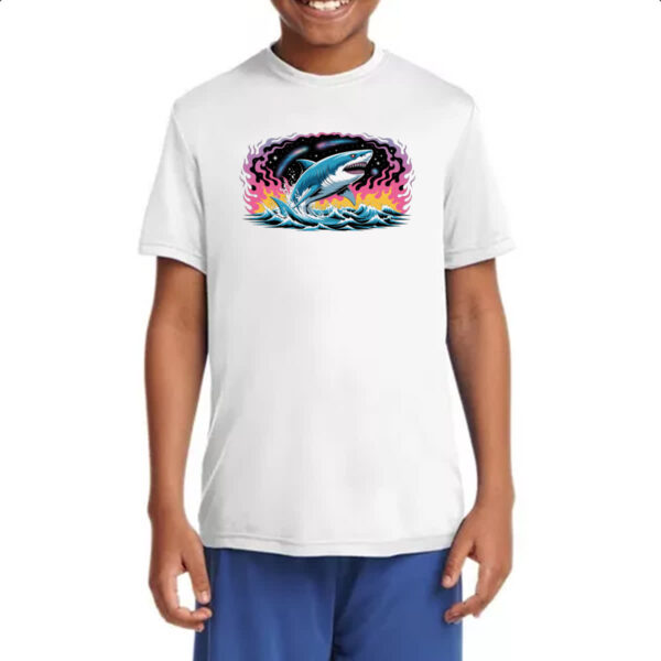 Camiseta Infanto Juvenil Megalodon Psicodelico Arte - Imagem 4