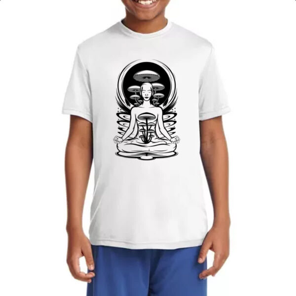Camiseta Infanto Juvenil Yoga Cogumelos - Imagem 4
