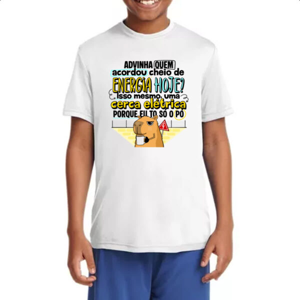 Camiseta Infanto Juvenil Capivara Energia hoje - Imagem 4