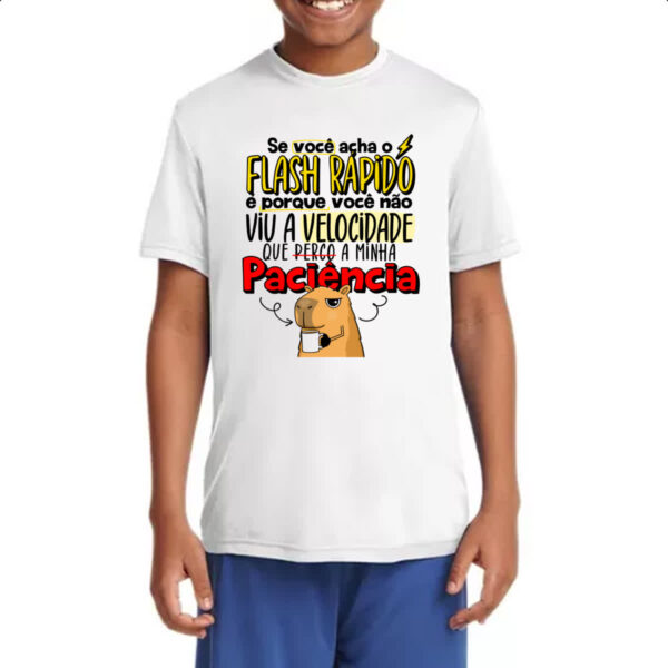 Camiseta Infanto Juvenil Capivara Flash Rapido - Imagem 4