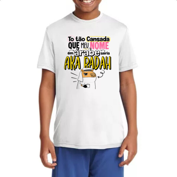 Camiseta Infanto Juvenil Capivara Nome Cansada - Imagem 4