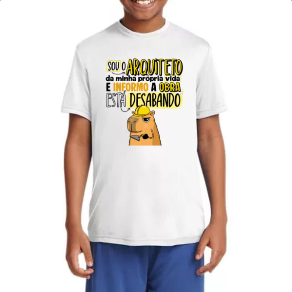 Camiseta Infanto Juvenil Capivara Sou o Arquiteto - Imagem 4