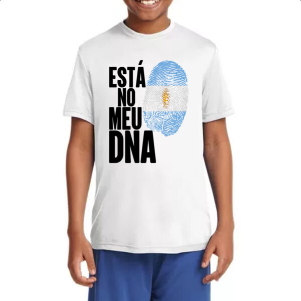 Camiseta Infanto Juvenil Esta no meu DNA Argentina - Imagem 4