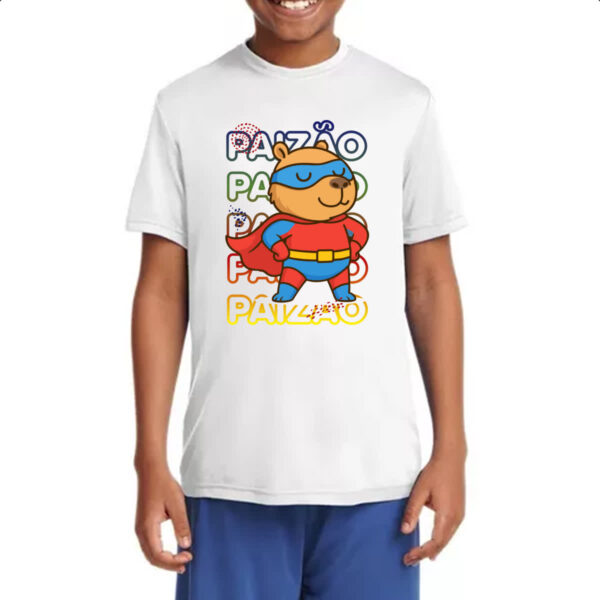 Camiseta Infanto Juvenil Capivara Paizao Super Heroi - Imagem 4