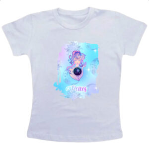 Camiseta Infanto Juvenil Peixes fundo zodiacal