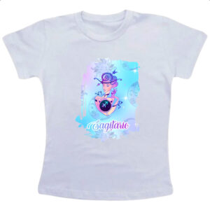 Camiseta Infanto Juvenil Sagitario fundo zodiacal