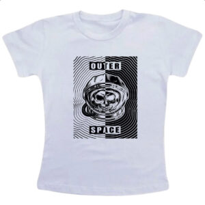 Camiseta Infanto Juvenil Caveira Atronauta Outer Space