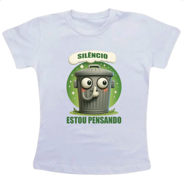 Camiseta Infanto Juvenil Lata de Lixo pensando