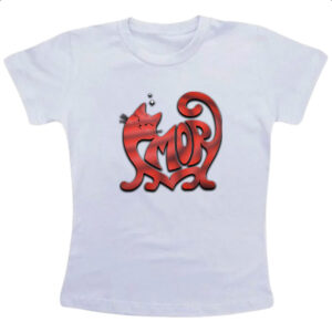 Camiseta Infanto Juvenil Gato Amor