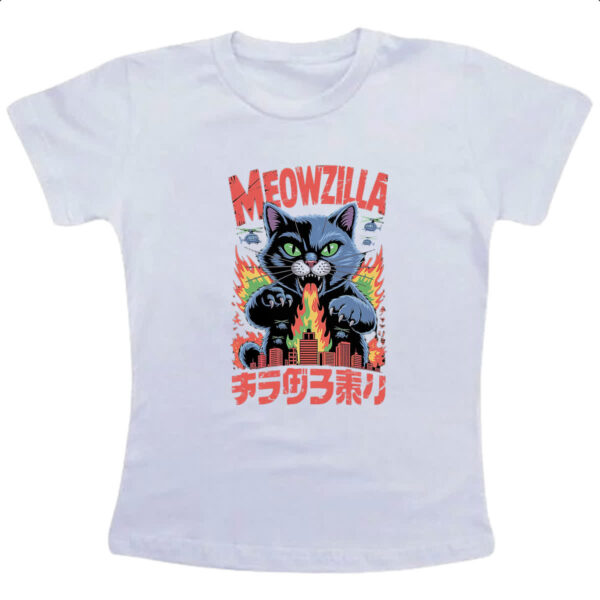 Camiseta Infanto Juvenil Meowzilla