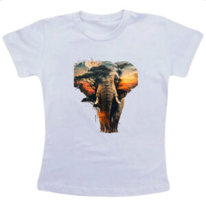 Camiseta Infanto Juvenil Elefante africano paisagem corporal