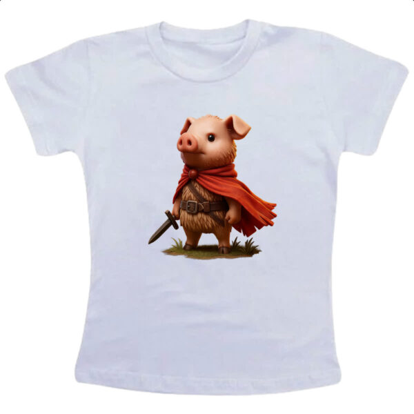 Camiseta Infanto Juvenil Porco mosqueteiro
