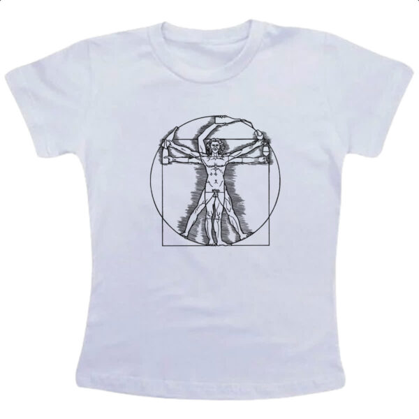 Camiseta Infanto Juvenil Homem Vitruviano Vinho