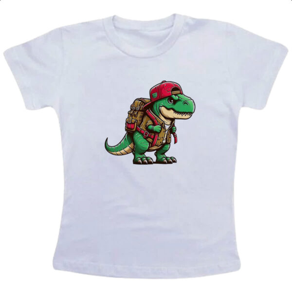 Camiseta Infanto Juvenil T-Rex aventureiro
